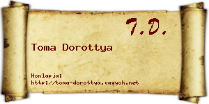 Toma Dorottya névjegykártya